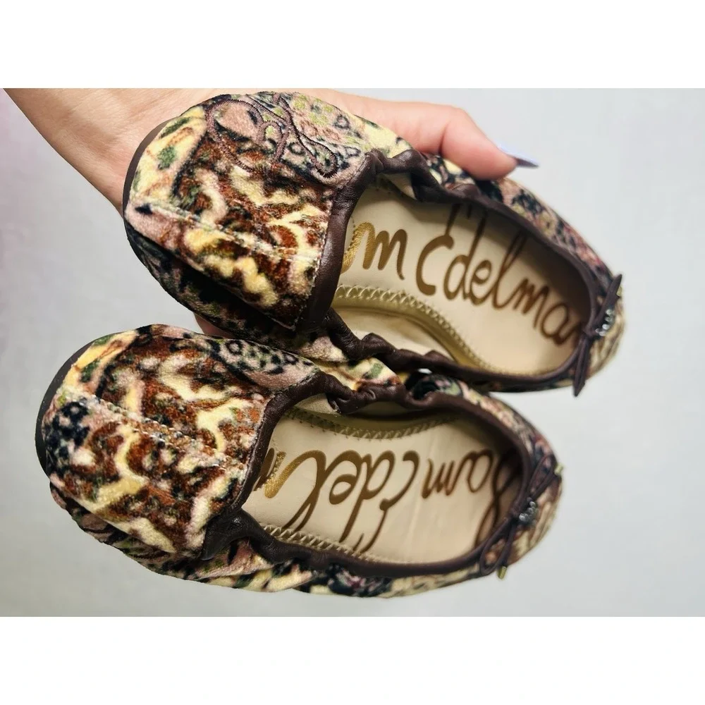 Sam Edelman Womens Felicia Ballet Boho Bohemian Hippie Flats Ivory Velvet Size 6